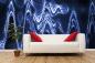 Preview: Designtapete Design aus blauen Wellen im Wohnzimmer