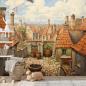 Preview: KI-Fototapete – Über den Dächern einer Märchenstadt für Kinderzimmer