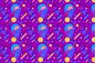 Preview: Mustertapete im 80er Jahre Design in Violett