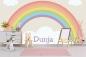 Preview: Personalisierbare Fototapete mit einem Regenbogen für Mädchenzimmer