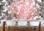 Preview: Fototapete Kirschblüte in Schwarzweiß und Rosatönen