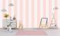 Preview: Tapete mit Streifen in Rosa in einem Pastellton für das Kinderzimmer