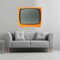 Preview: Wandtattoo Retro-Fernseher in Orange