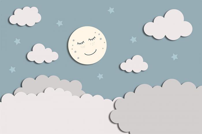 Kindertapete mit einem Vollmond am Nachthimmel