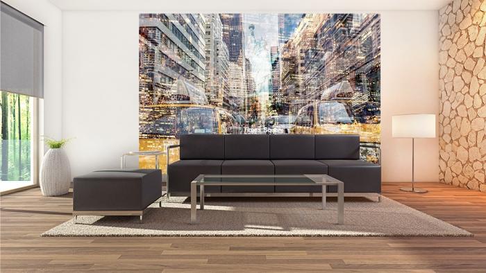 Fototapete aus Vlies mit New Yorker Cab-Collage