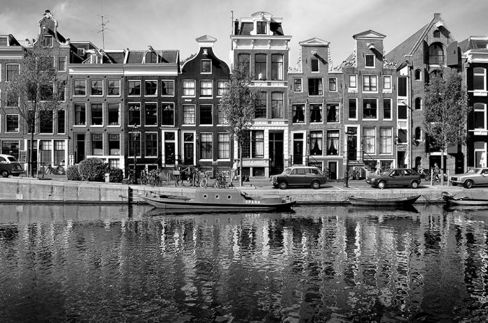 Fototapete Altbauten Amsterdam