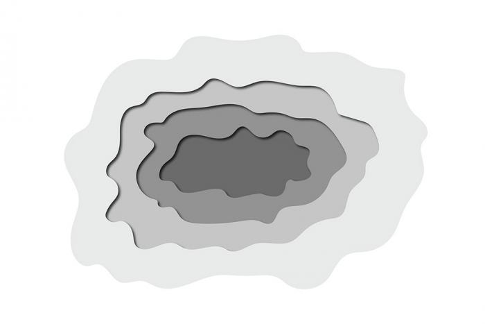 Fototapete 3D-Optik mit grauen Tiefenebenen