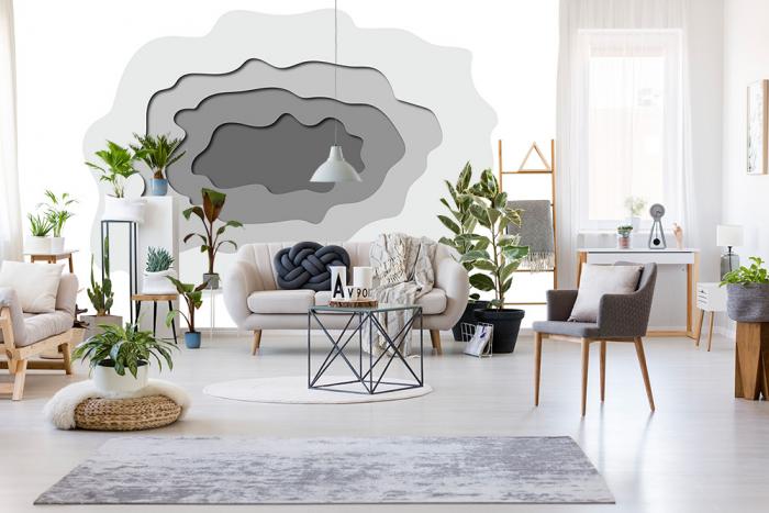 Designtapete mit einem Wellendesign in verschiedenen Schichten