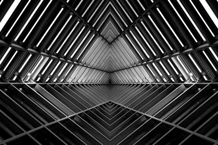 3D-Fototapete metallische Konstruktion