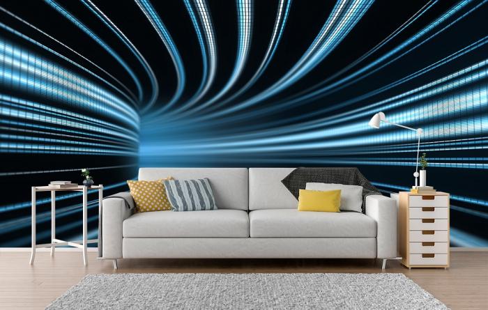 Fototapete tunnelförmige Lichtstreifen als Symbolbild für Zeitreisen