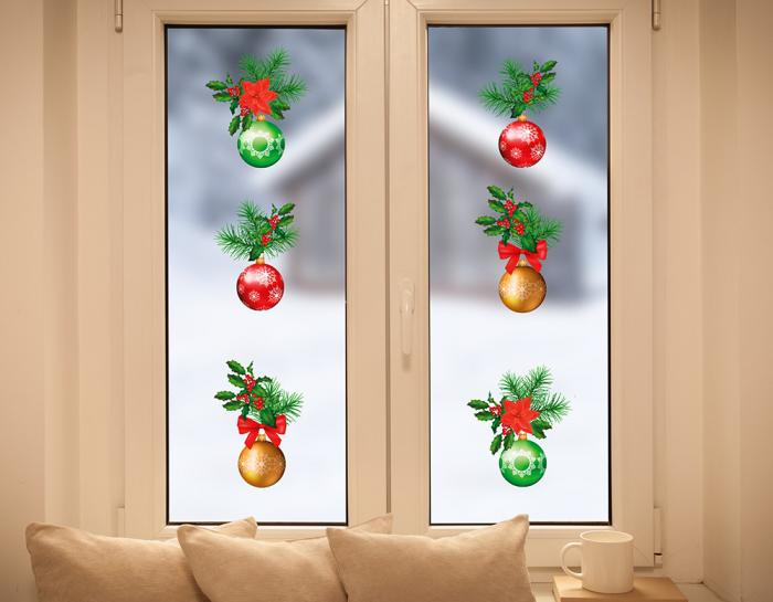 Weihnachtskugeln Fenstersticker