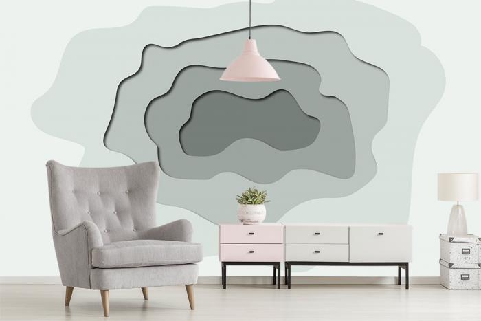 3D-Fototapete mit Löchern in der Wand als modernes Design