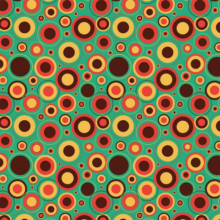 Vlies-Fototapete Kreismuster im 70er-Jahre Retro-Stil