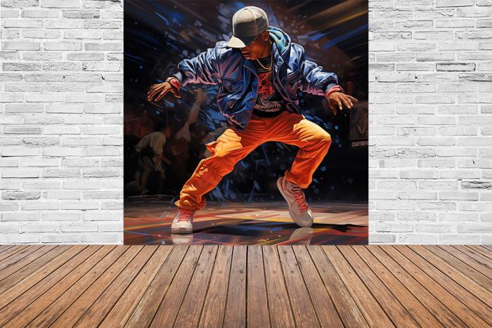 KI-Fototapete aus Vlies – Hip Hop Breakdance KI-generiert