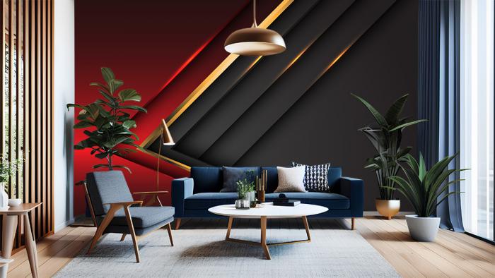 Fototapete mit Luxusdesign in den Farben Rot und Schwarz