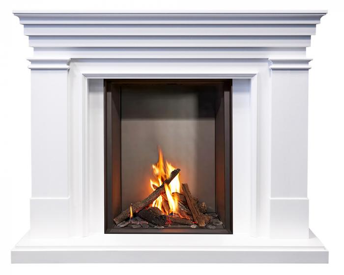 Fototapete weißer Kamin