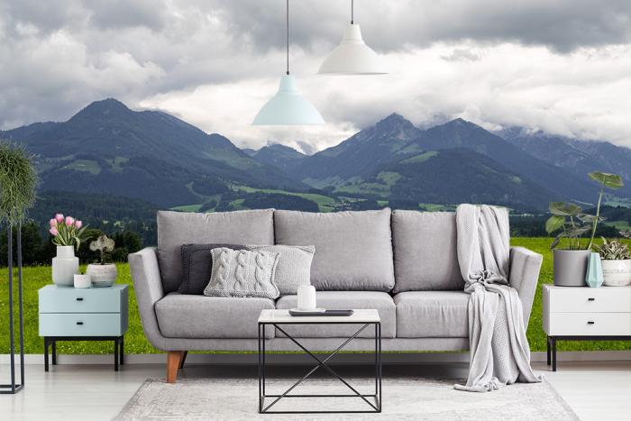 Fototapete Gewitterwolken über den tiroler Alpen in Österreich