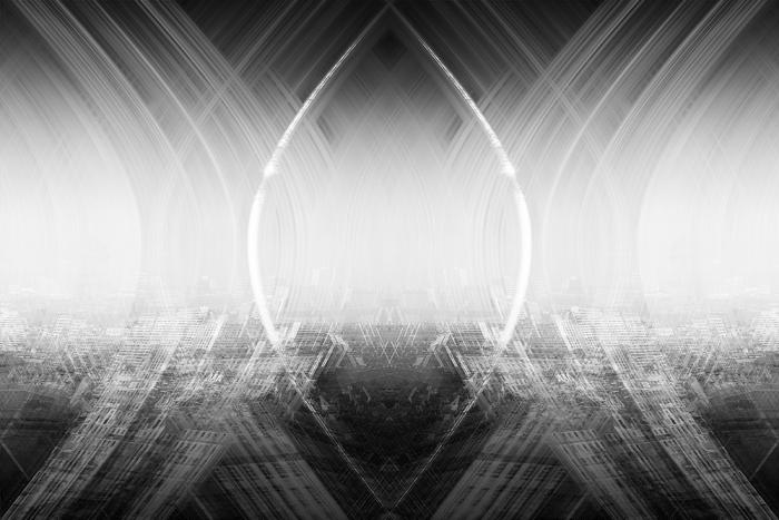 Fototapete Berlin abstrakt als Collage in Schwarz-Weiß