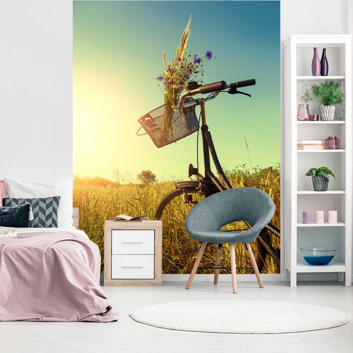 Fototapete Fahrrad in Landschaft