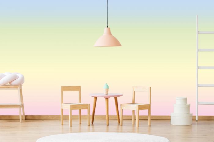 Farbverlauf Fototapete Pastell mit Blau, Gelb und Rosa