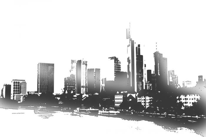 Fototapete Frankfurter Skyline im Artwork-Design