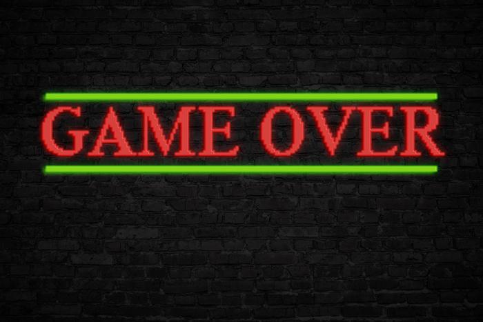 Fototapete - Game Over Schriftzug im Retro-Design der 80er-Jahre
