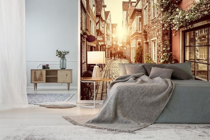 Fototapete Cafes in einer alten Stadt