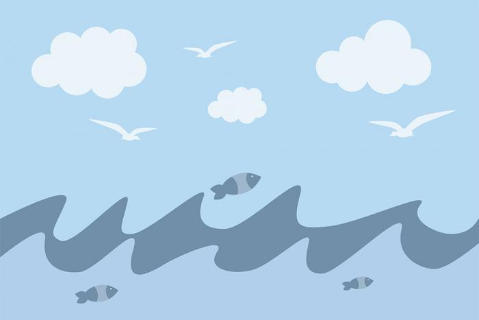 Kinderzimmer Fototapete mit dem Blick auf das Meer