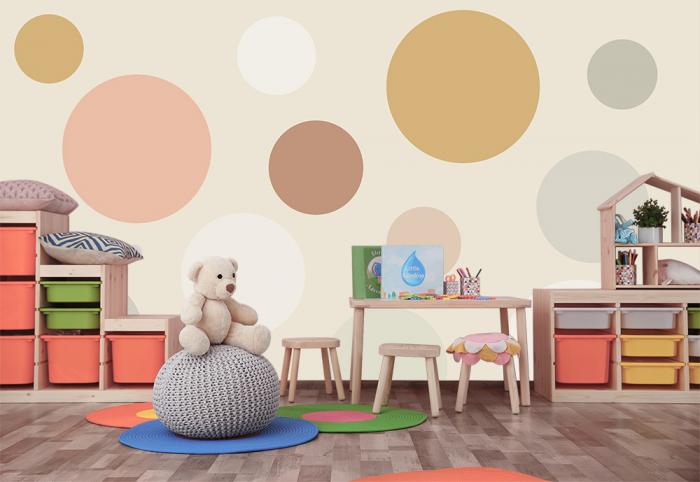 Vlies-Fototapete – Kreismuster in natürlichen Farbtönen