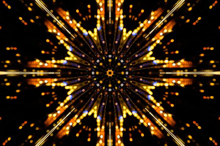 Fototapete Lichter in Sternenform im Dunkeln