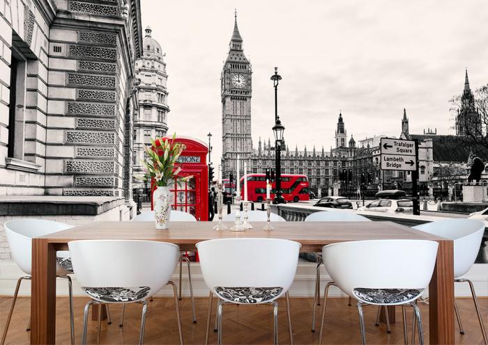 Fototapete eine rote Telefonzelle in London