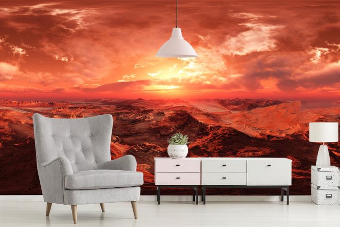 Fototapete rote Berge auf dem Mars