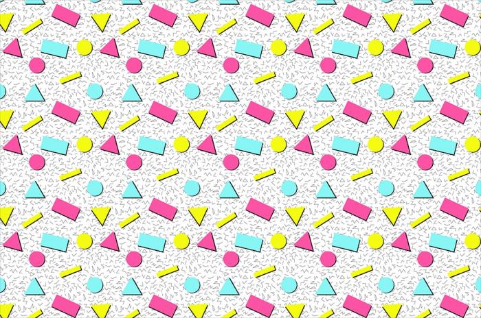 Mustertapete Memphis-Design im 90er Jahre Stil