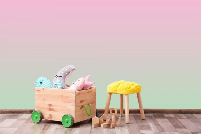 Fototapete Pastellfarben Rosa und Grün