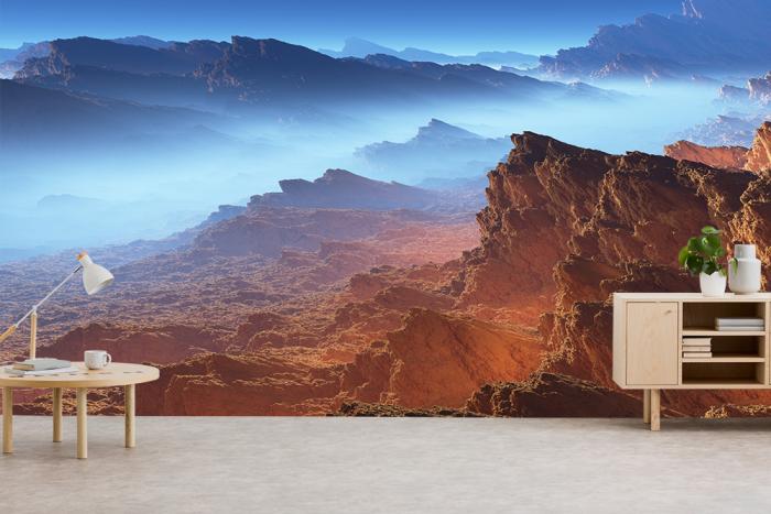 Fototapete Berglandschaft auf dem Saturn