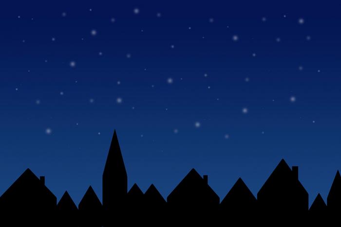 Fototapete Winternacht in der Stadt