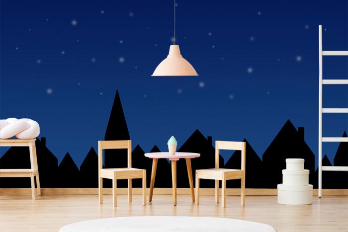 Fototapete Winternacht in der Stadt