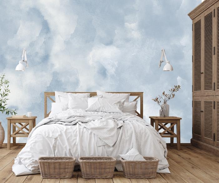 Vlies-Fototapete in Blau im Wasserfarben-Look