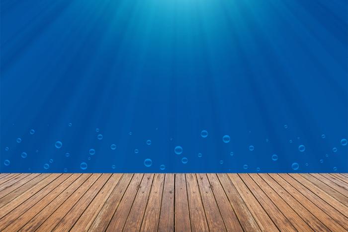 Fototapete unter Wasser mit Lichtstrahlen