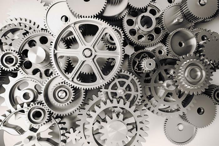 Fototapete Getriebe aus Zahnrädern