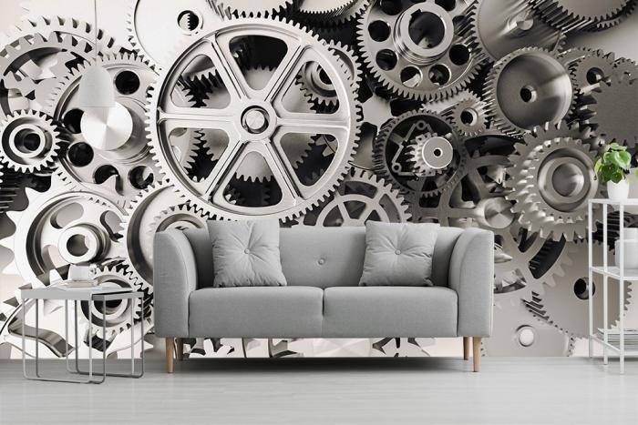 Fototapete Getriebe aus Zahnrädern