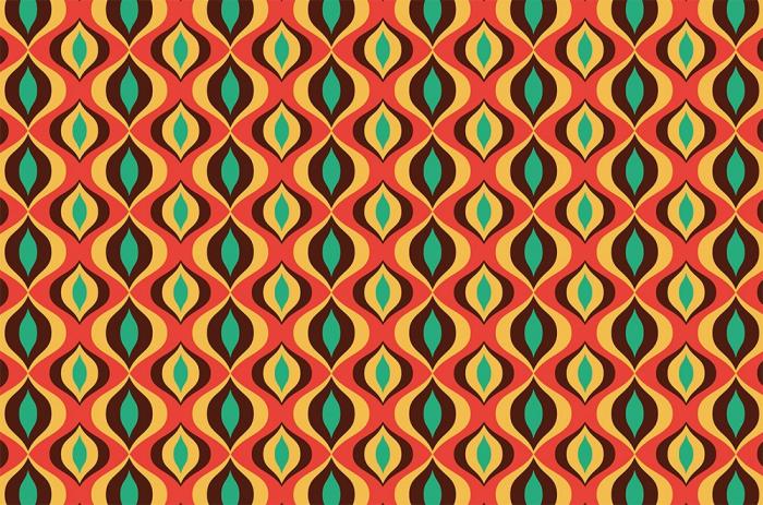 Vlies-Fototapete 70er-Jahre Design mit einem schrillen Muster