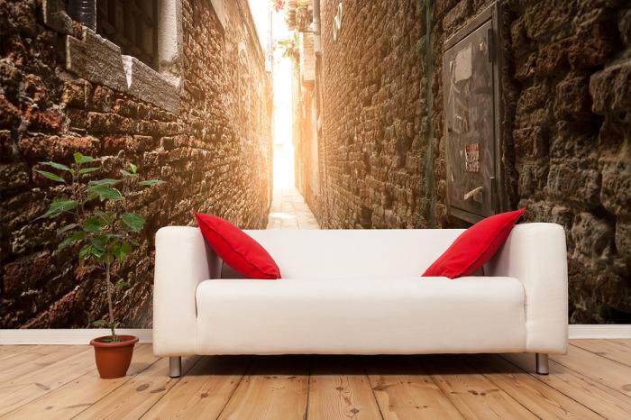 3D-Fototapete alte schmale Gasse in Venedig