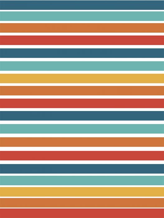 Retro-Streifentapete - Querstreifen in 70er-Jahre-Farben im Hochformat