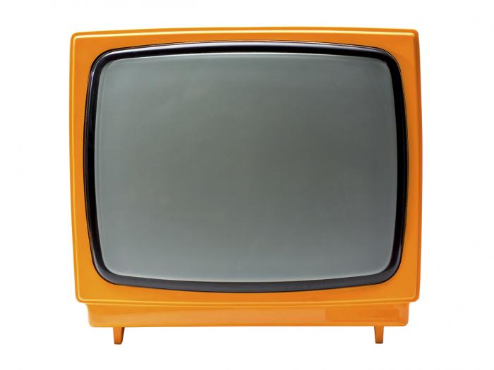 Wandaufkleber Fernseher Retro-Design in Orange