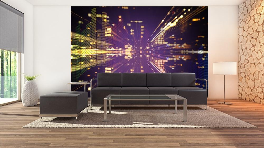 Vlies-Fototapete Party-Hintergrund mit abstrakten Lichtern im Wohnzimmer