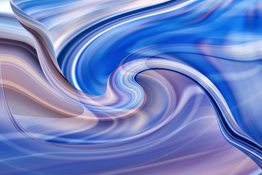 Fototapete Design aus abstrakten Formen in Lila und Blau