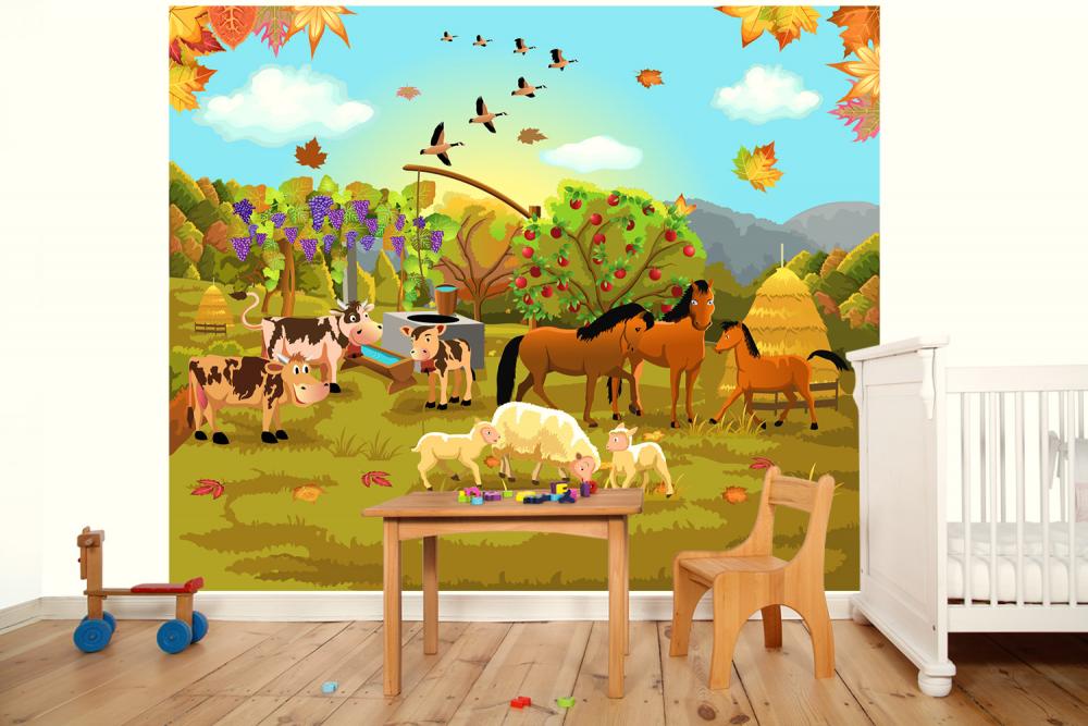 Fototapete Bauernhoftiere