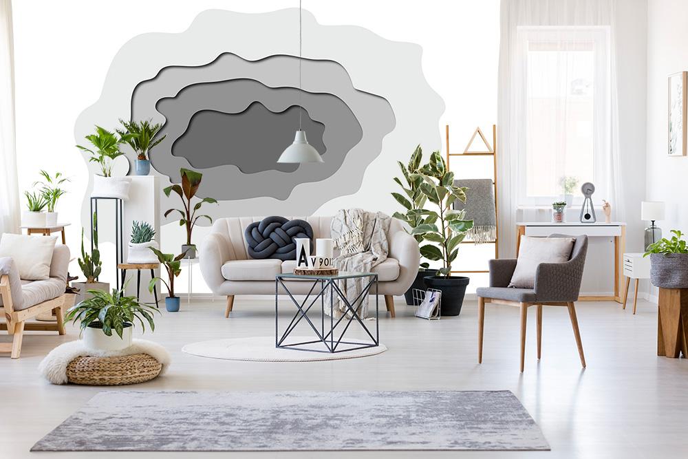 Designtapete mit einem Wellendesign in verschiedenen Schichten