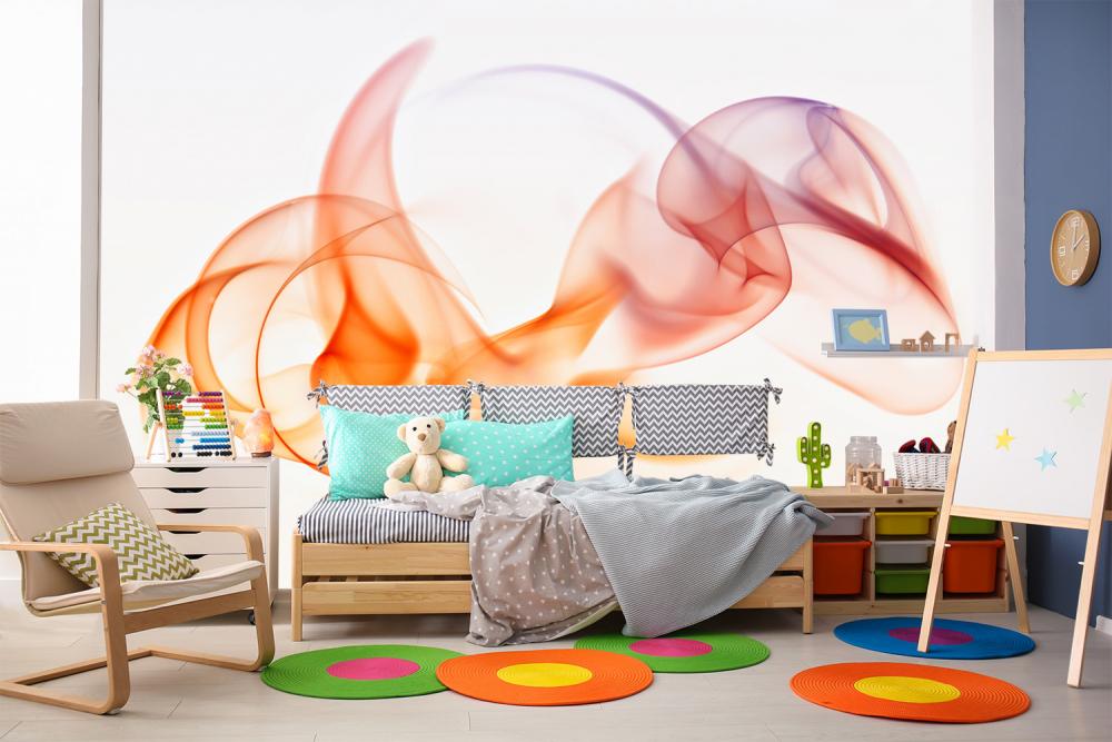 Fototapete abstrakter Rauch in Orange und Lila